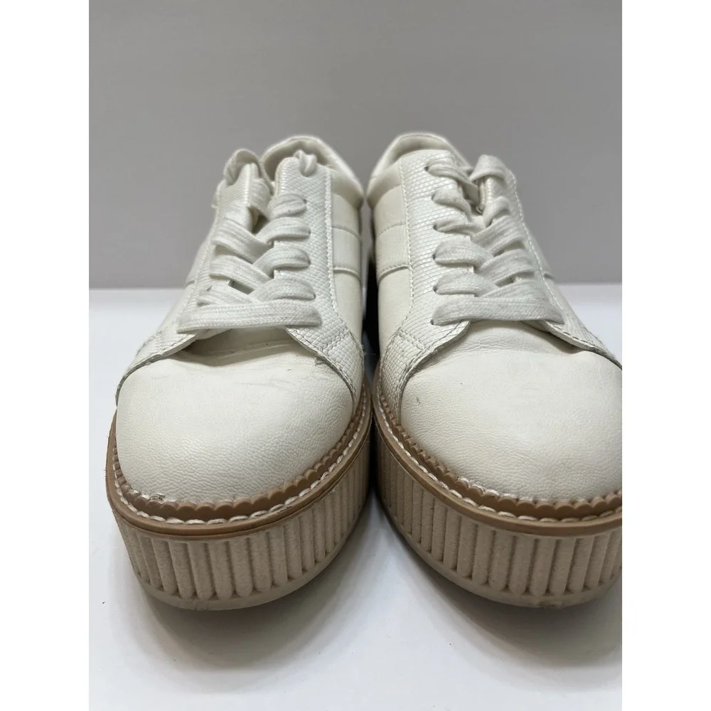 DV Dolce Vita Women's Brin Bubble Platform Sneakers Cream/Ivory Lace Up Size 8.5